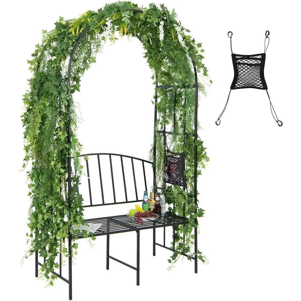 Garden Bench Metal - Metal Garden Arch with Bench, Outdoor