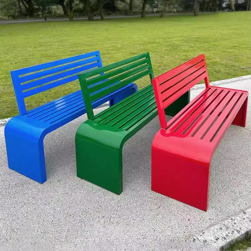 Garden Bench Metal - Colorful Modern Outdoor Metal Garden Bench