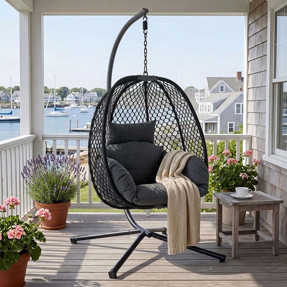 Hanging Egg Chair - Egg Chair Outdoor with Stand, 400lbs