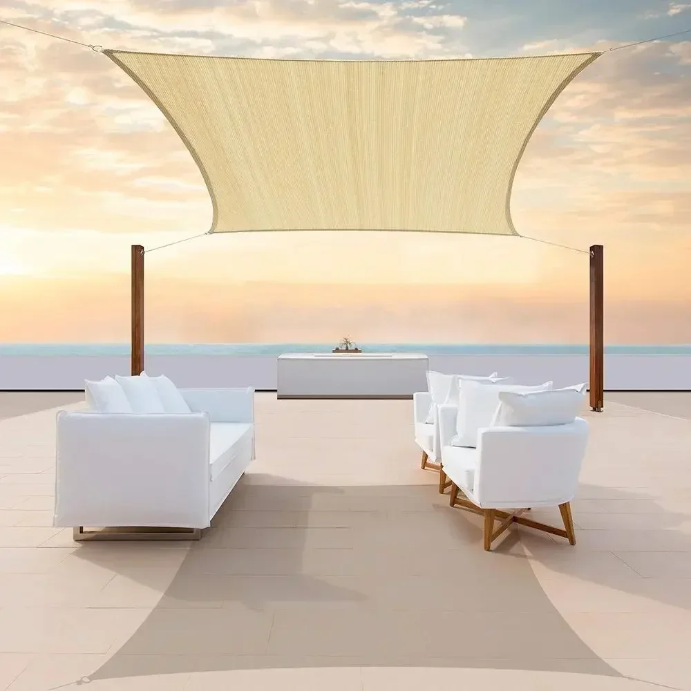 Sun Sail Shade - 8' X 10' Beige Sun Shade