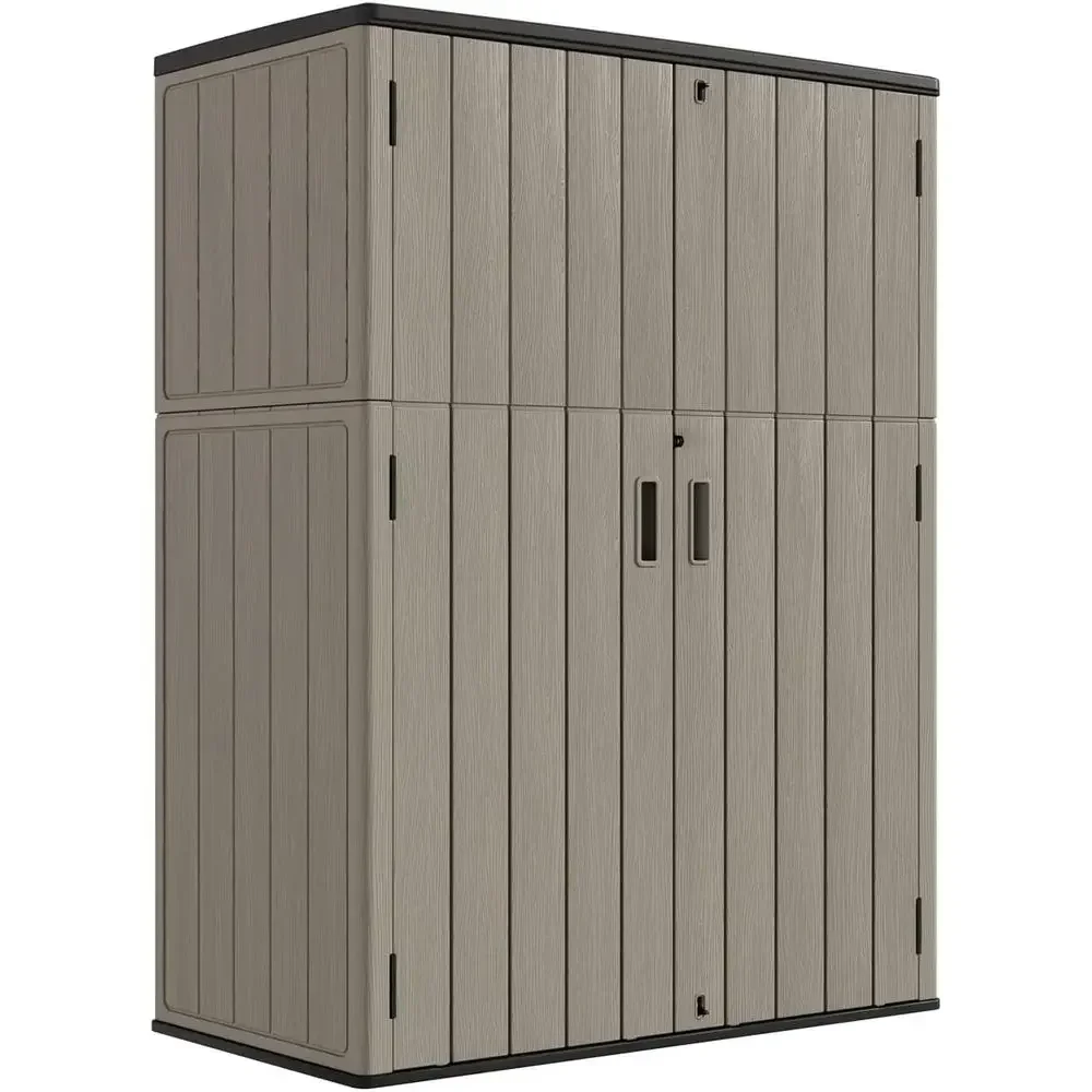 Outdoor Furniture Resin - Brown Weatherproof Outdoor Storage Cabinet, 57