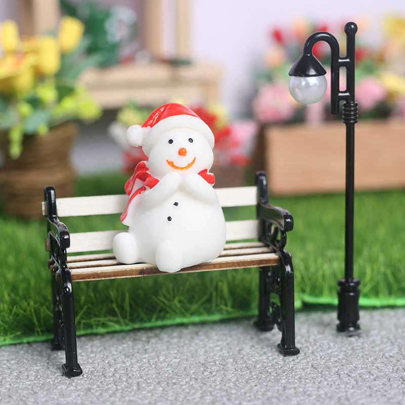 Outdoor Furniture Resin - 2Pcs/Set 1:12 Dollhouse Miniature Wooden Park