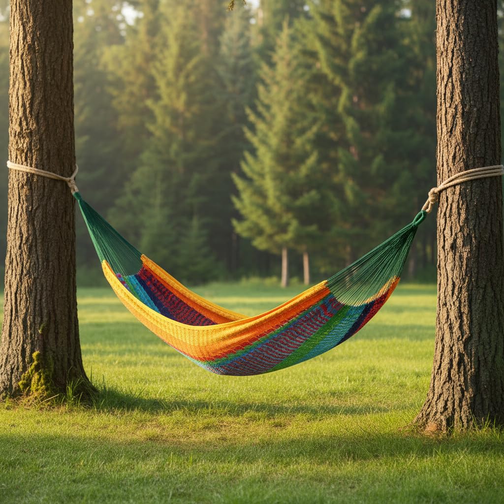 Outdoor Furniture Yellow - Green Red & Yellow Striped Double