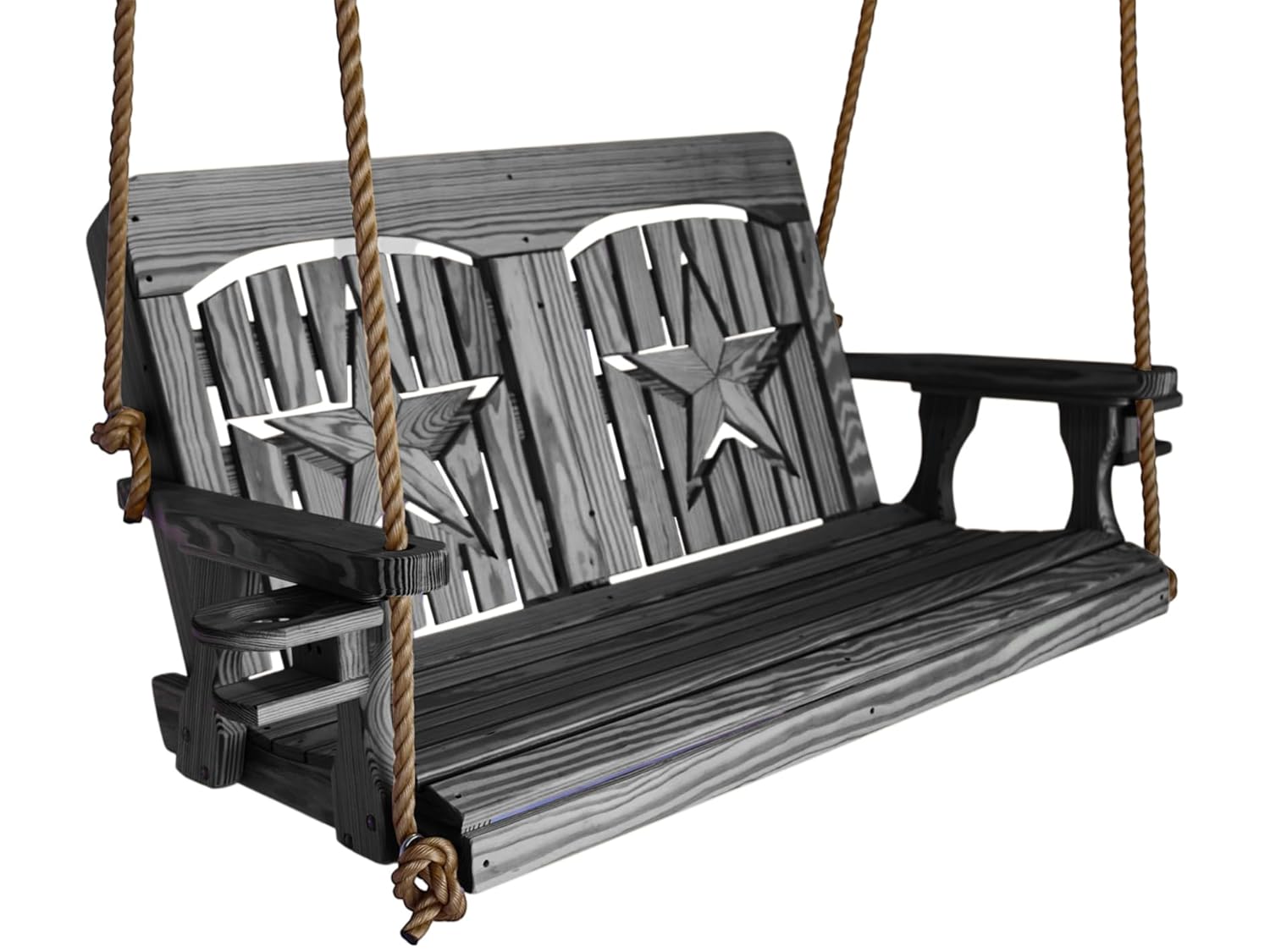 Outdoor Furniture Yellow - 4ft Black Rope Porch Swing with