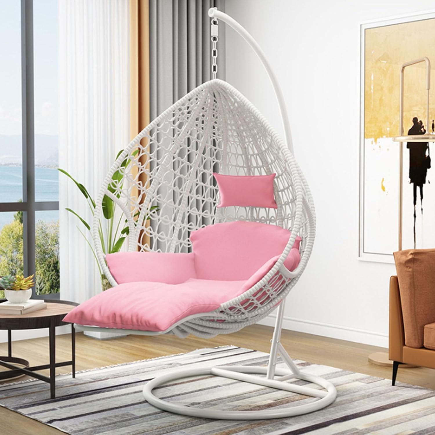 Hanging Egg Chair - PE Rattan Hanging Egg Chair with