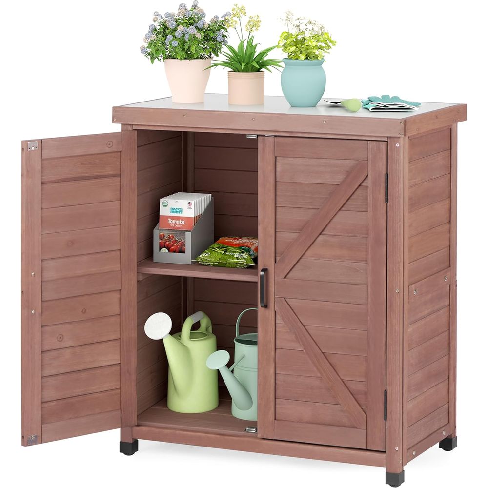 Garden Bench Metal - Outdoor Storage Cabinet & Potting Bench
