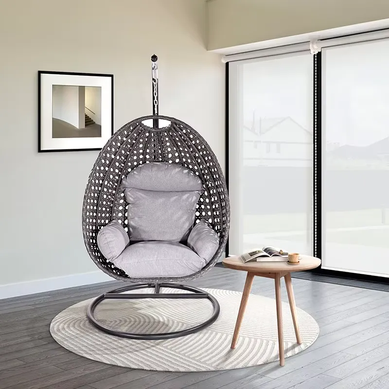 Hanging Egg Chair - Luxury Modern Garden Wicker Metal Hanging