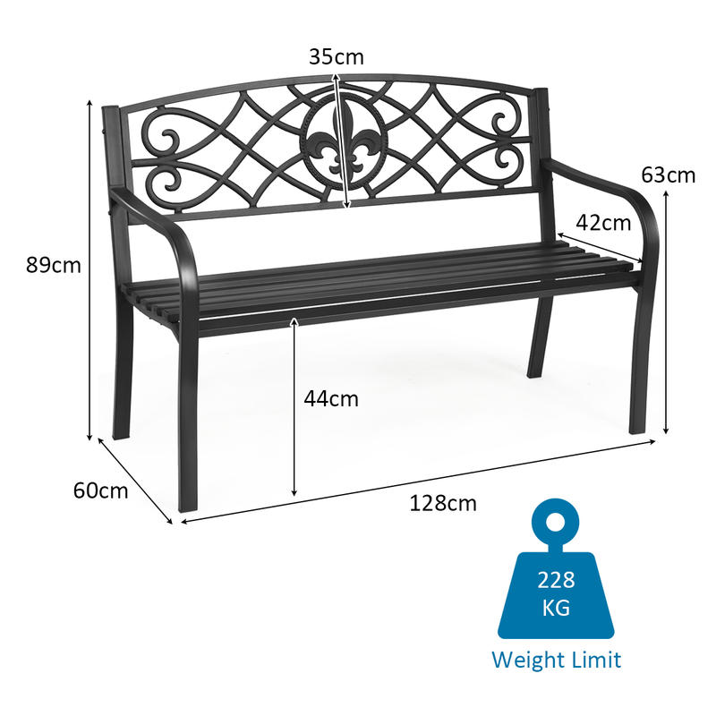 50 Inch Patio Heavy-Duty Metal - Garden Bench Metal ulasan dan harga