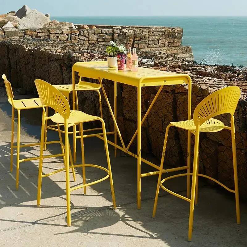 New Yellow Industrial Bar Stoo - Outdoor Furniture Yellow ulasan dan harga