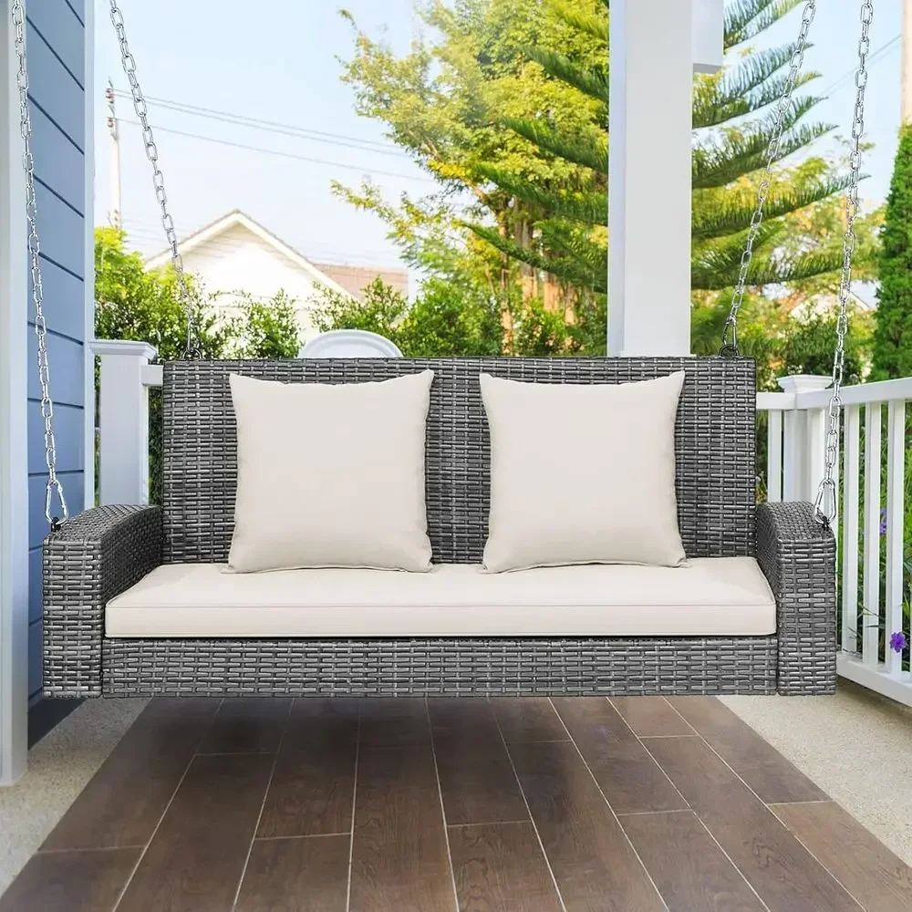 2-Person Outdoor Swing Bench w - Garden Bench Metal ulasan dan harga