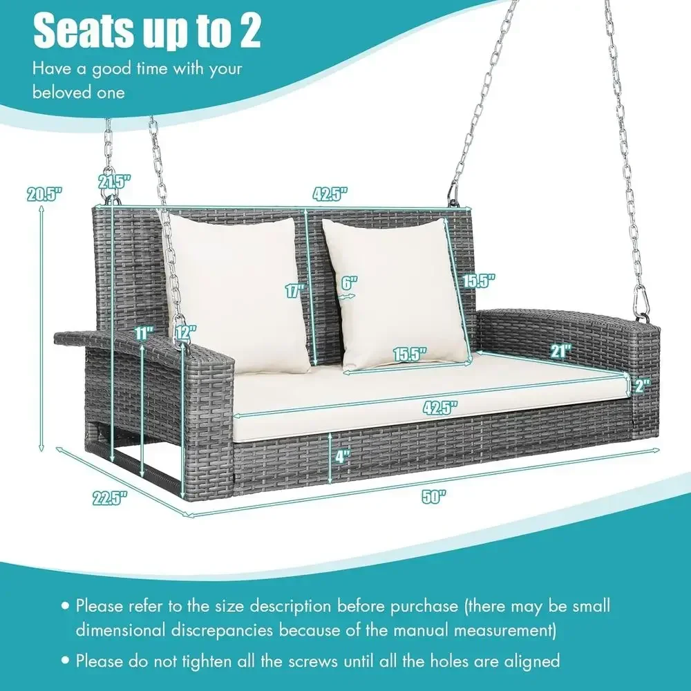 2-Person Outdoor Swing Bench w - Garden Bench Metal ulasan dan harga