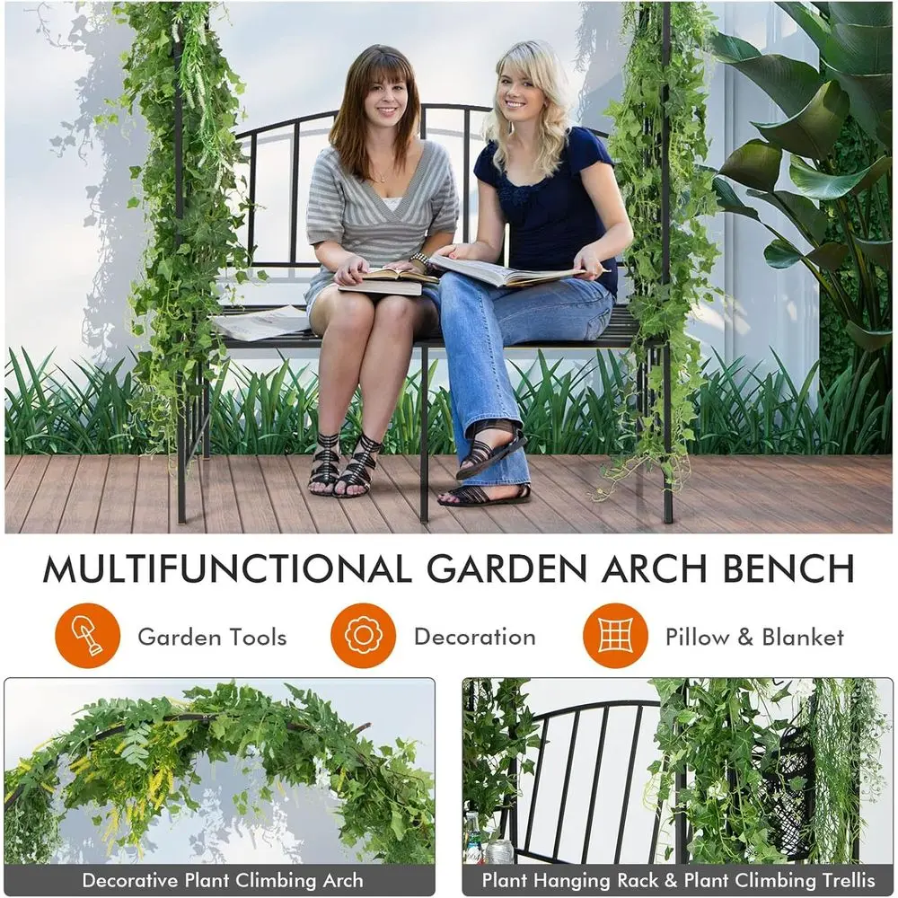 Metal Garden Arch with Bench,  - Garden Bench Metal ulasan dan harga