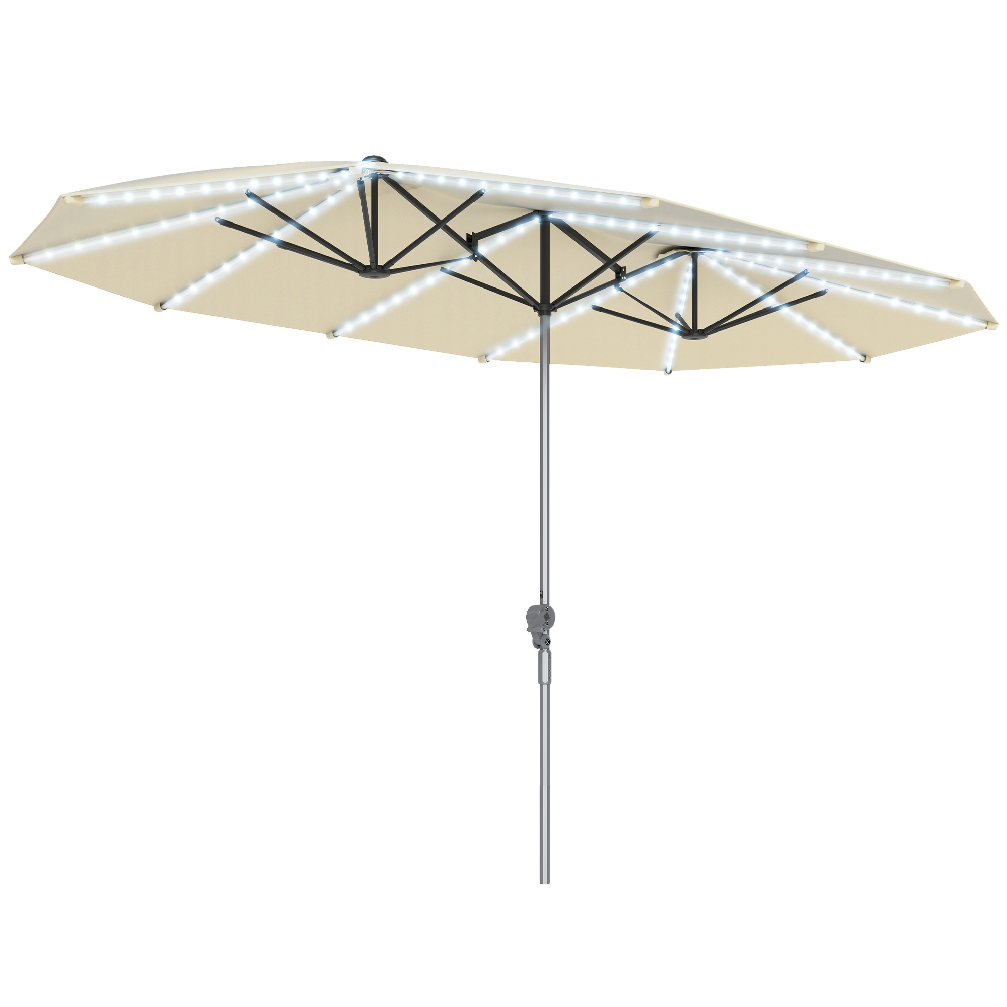 15ft Patio Umbrella Solar Ligh - Outdoor Furniture Umbrella ulasan dan harga
