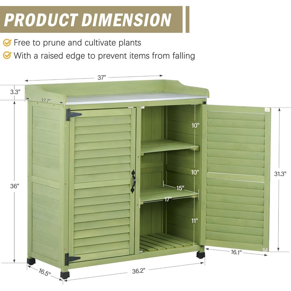 Outdoor Potting Bench with Met - Garden Bench Metal ulasan dan harga