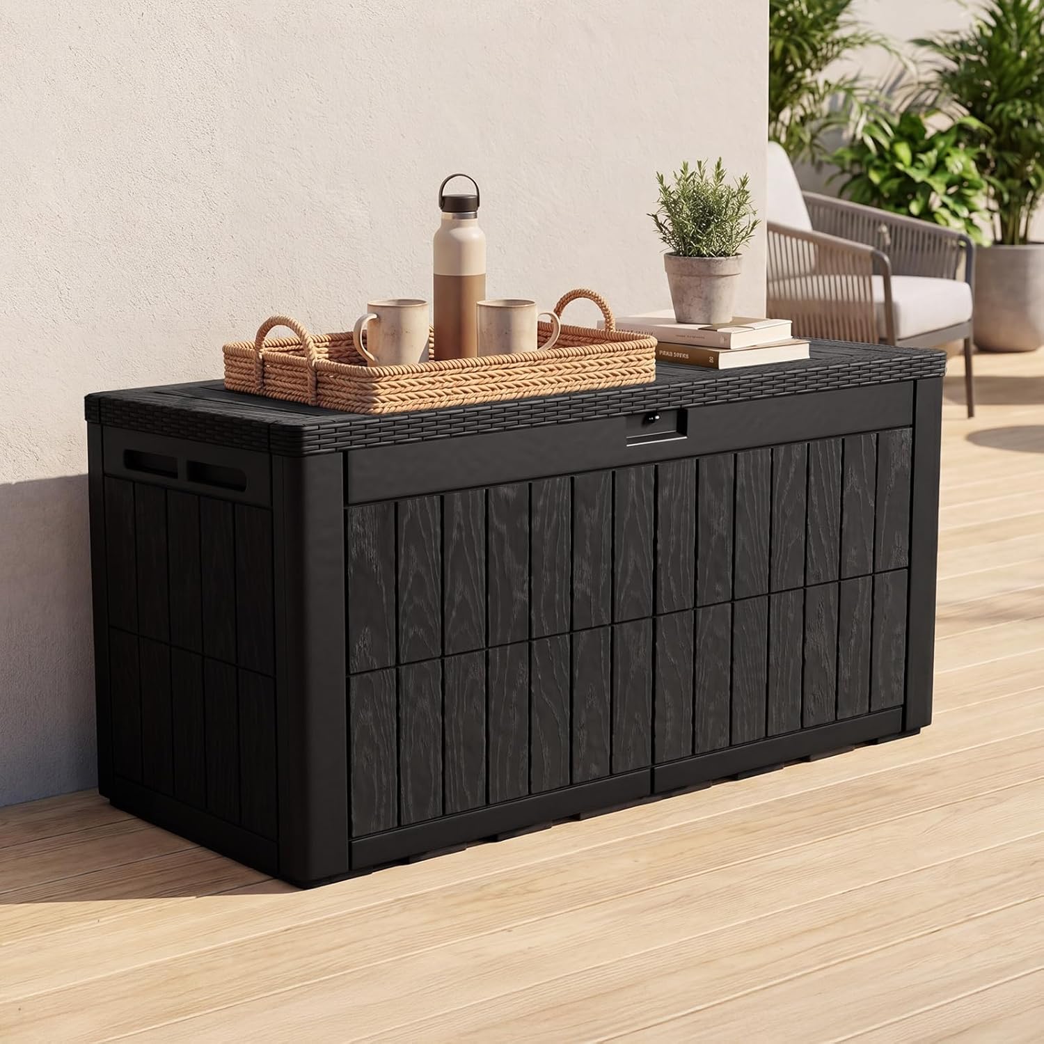 120 Gallon Resin Deck Box, Wea - Outdoor Furniture Resin ulasan dan harga