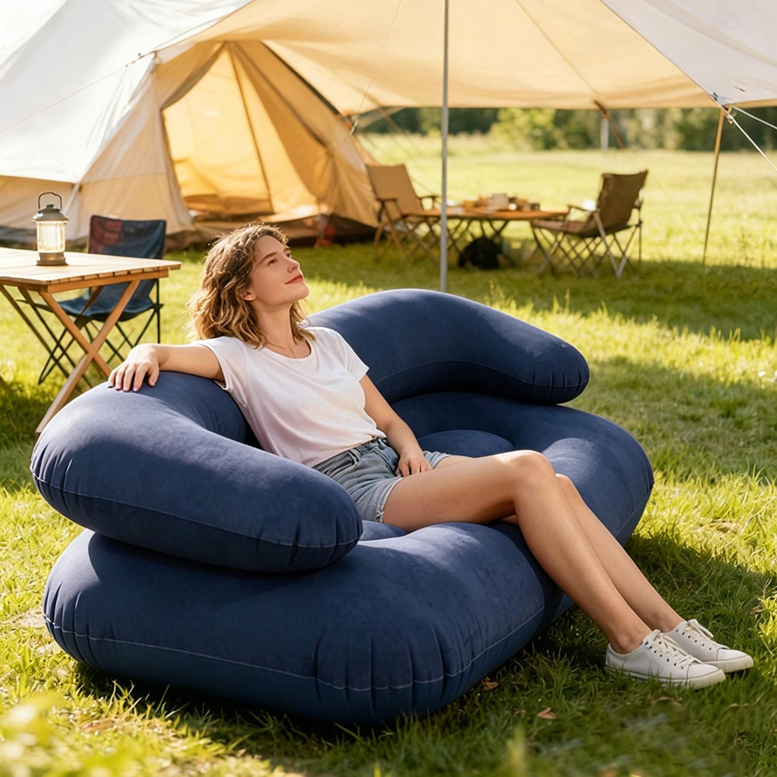 Double Inflatable Air Sofa Two - Outdoor Furniture Lounge ulasan dan harga