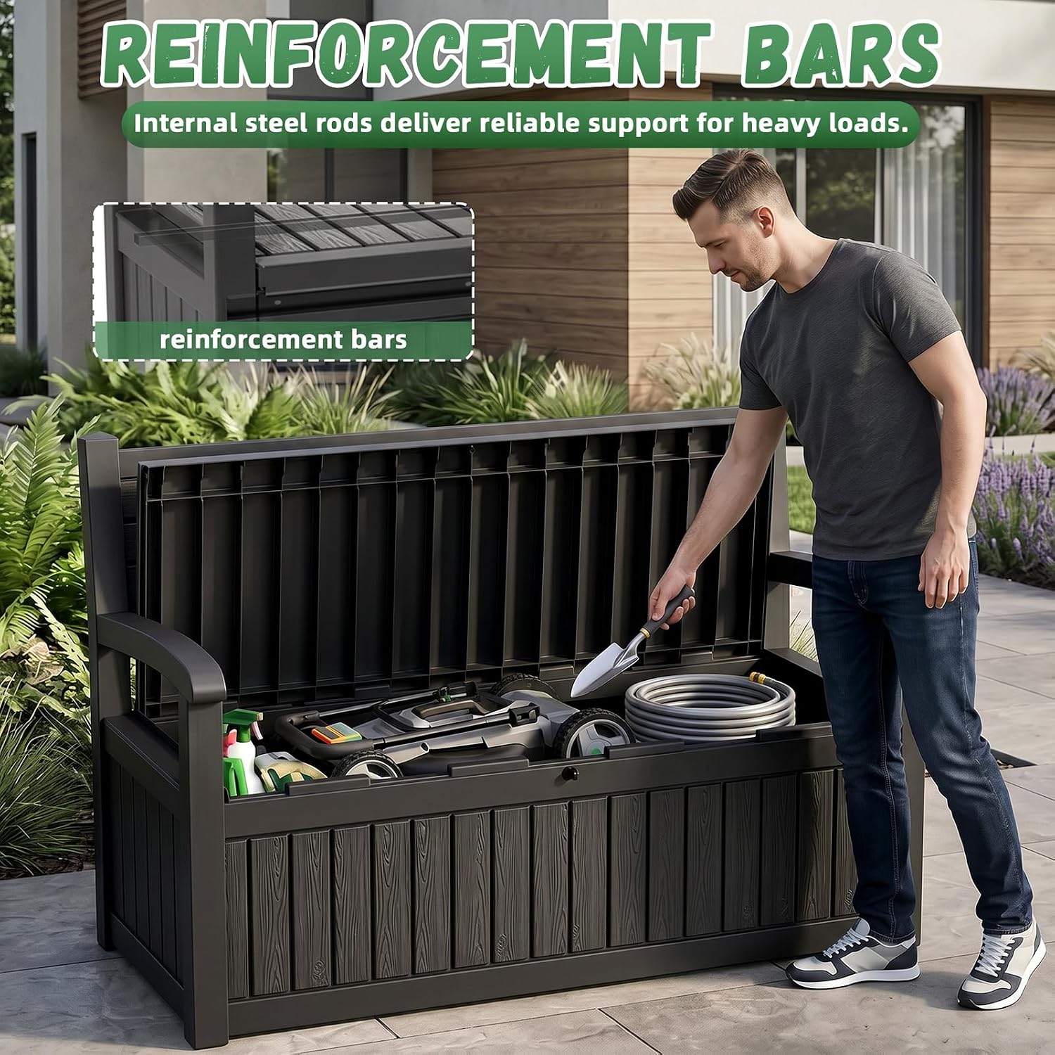 Large Outdoor Storage Bench De - Outdoor Furniture Resin ulasan dan harga