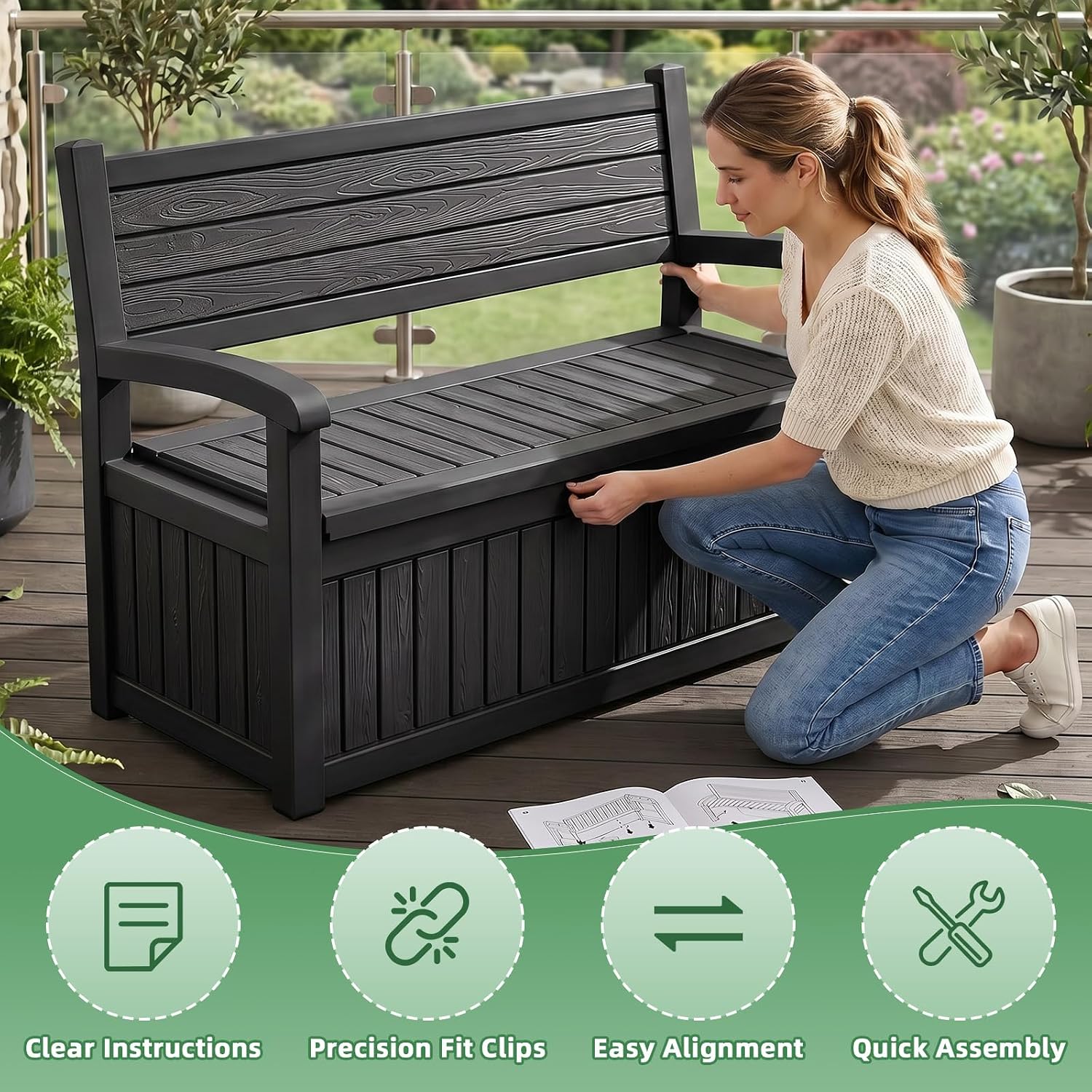 Large Outdoor Storage Bench De - Outdoor Furniture Resin ulasan dan harga