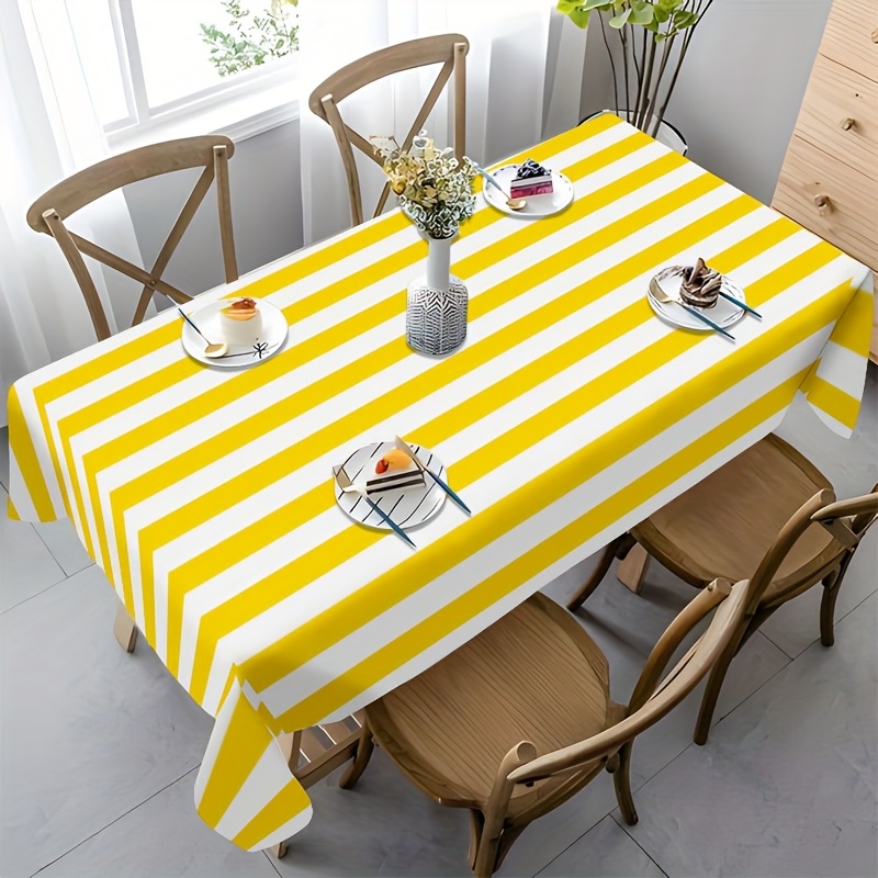 Yellow White Striped Polyester - Outdoor Furniture Yellow ulasan dan harga