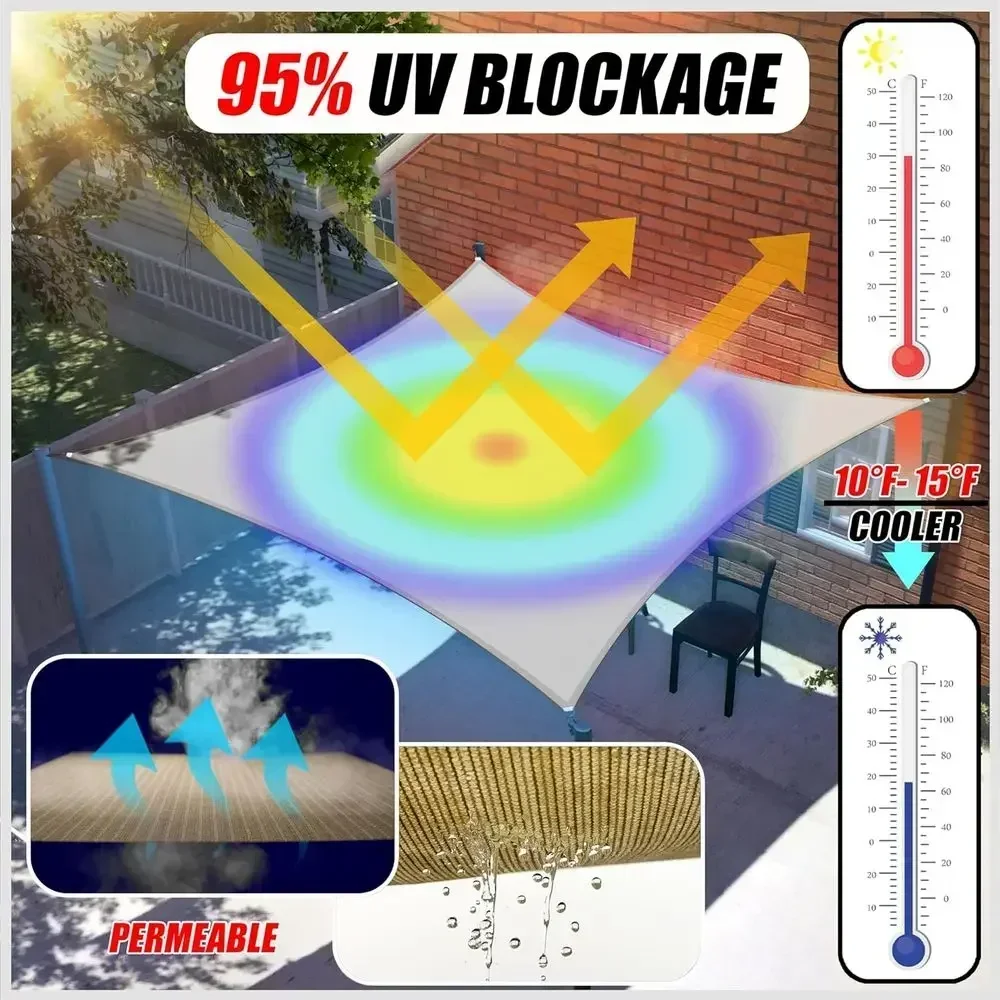 8' X 10' Beige Sun Shade Sail  - Sun Sail Shade ulasan dan harga