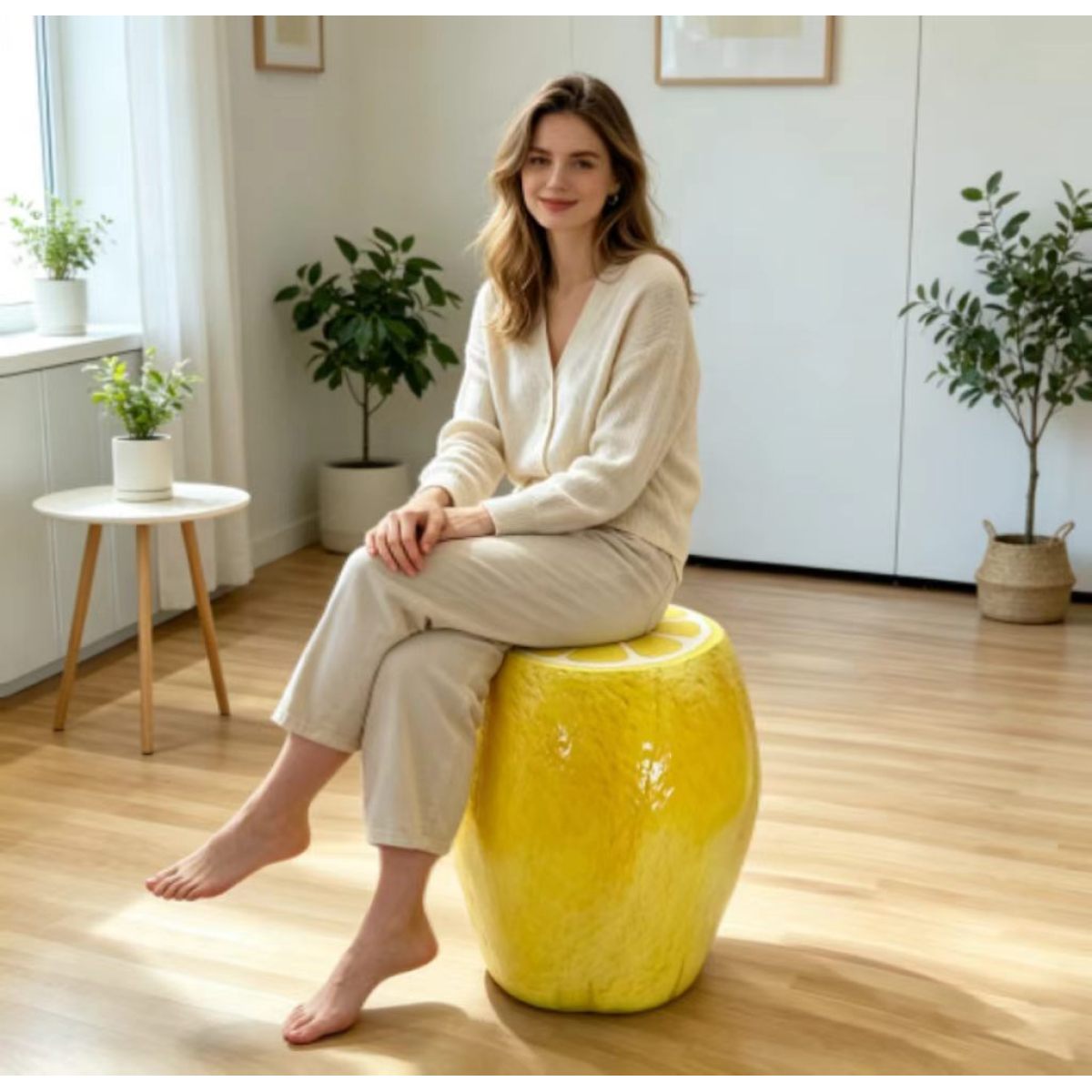 Yellow Lemon Fruit Stool, 14