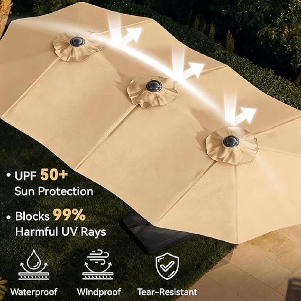 15ft Patio Umbrella with Base  - Outdoor Furniture Umbrella ulasan dan harga