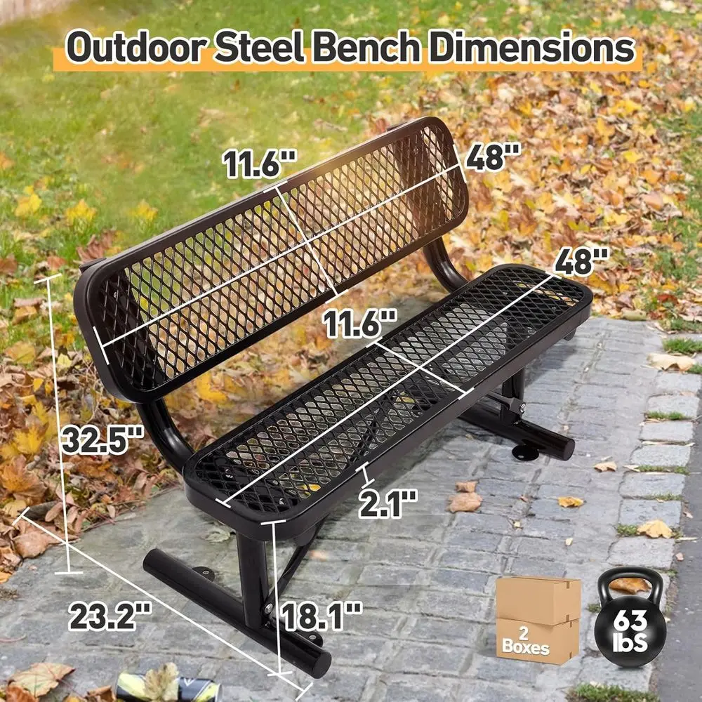 Heavy-Duty Outdoor Metal Bench - Garden Bench Metal ulasan dan harga