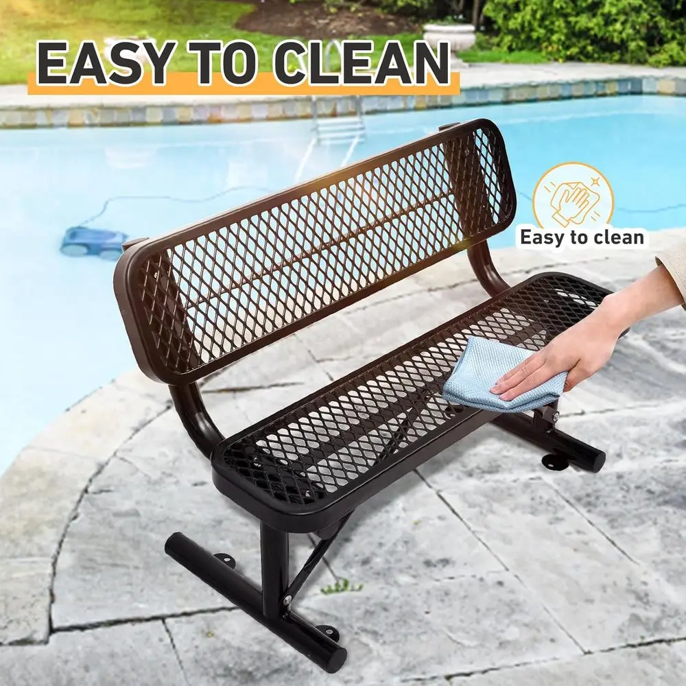 Heavy-Duty Outdoor Metal Bench - Garden Bench Metal ulasan dan harga