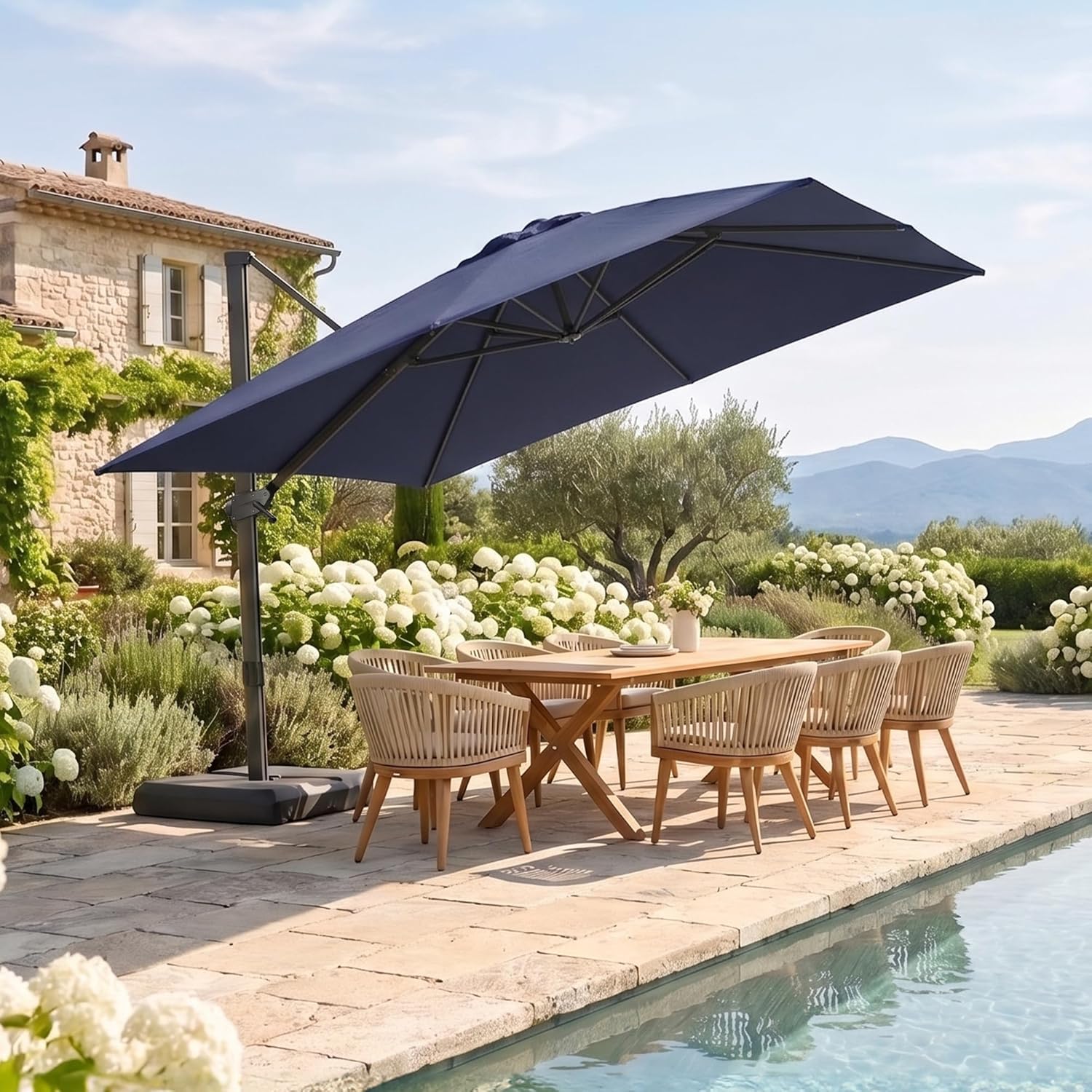 10x10ft Patio Offset Cantileve - Outdoor Furniture Umbrella ulasan dan harga