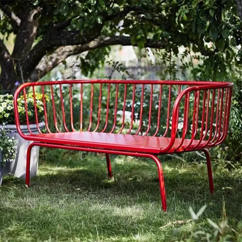 Red outdoor light luxury wroug - Garden Bench Metal ulasan dan harga