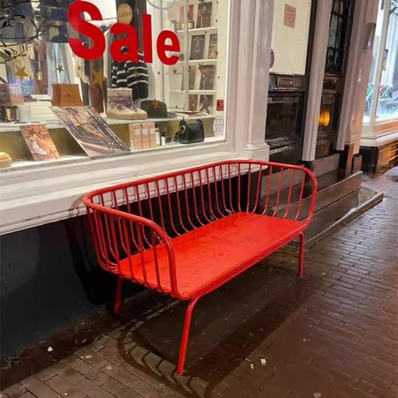 Red outdoor light luxury wroug - Garden Bench Metal ulasan dan harga