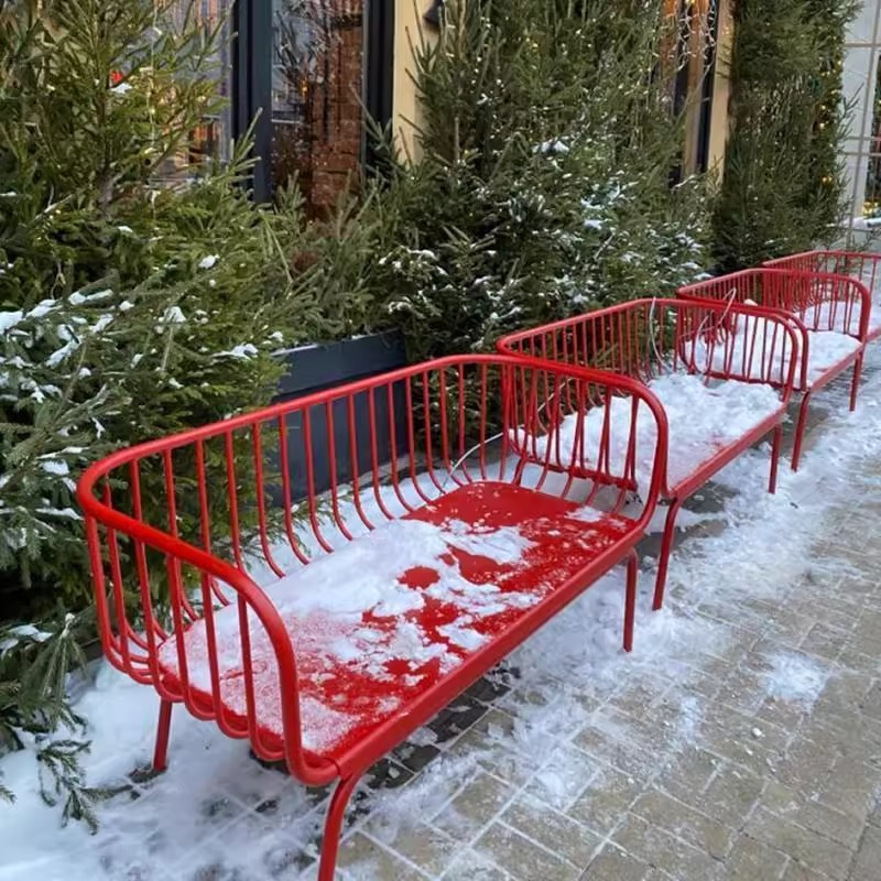 Red outdoor light luxury wroug - Garden Bench Metal ulasan dan harga