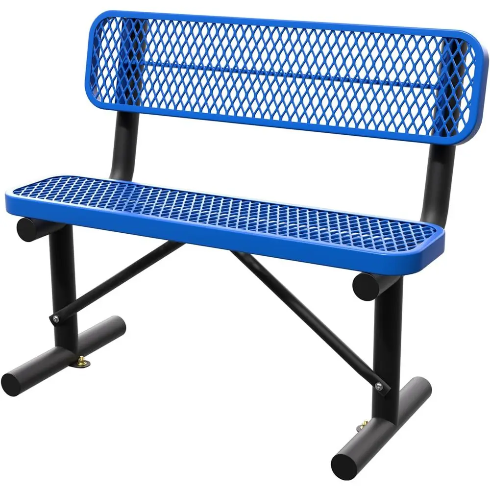 Heavy-Duty Blue Outdoor Metal  - Garden Bench Metal ulasan dan harga