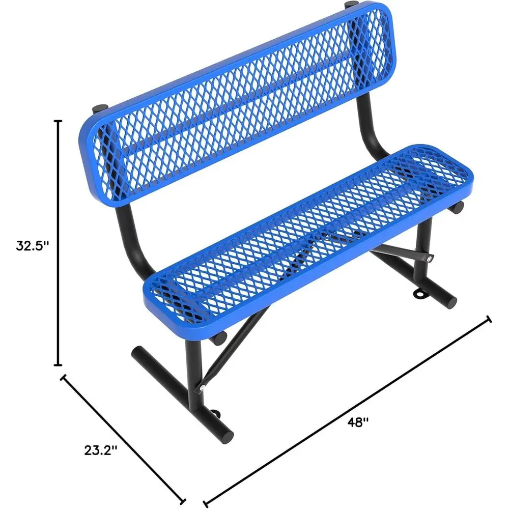 Heavy-Duty Blue Outdoor Metal  - Garden Bench Metal ulasan dan harga