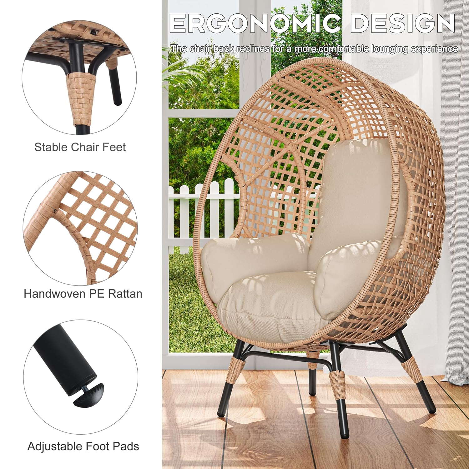 Elegant Arc Back Hanging Egg C - Hanging Egg Chair ulasan dan harga