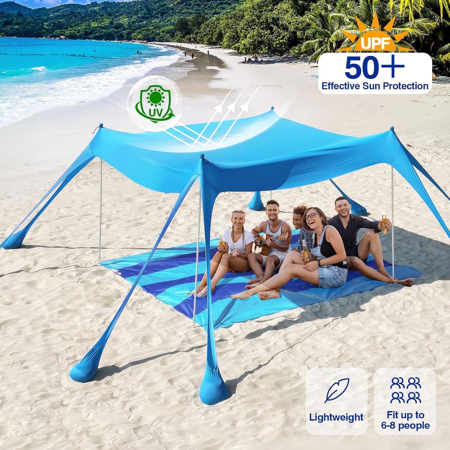 Beach Tent Camping Sun Shelter - Sun Sail Shade ulasan dan harga