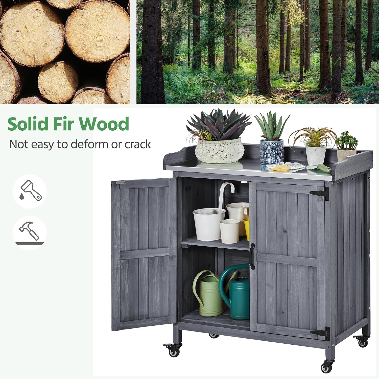 Outdoor Garden Potting Bench T - Garden Bench Metal ulasan dan harga