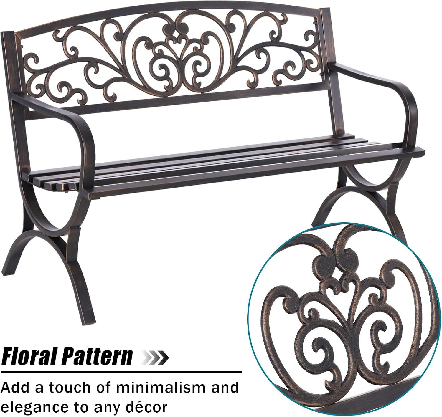 Bronze 50 Inch Outdoor Garden  - Garden Bench Metal ulasan dan harga
