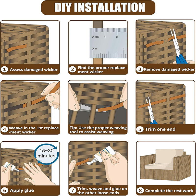 Weaving Rattan Repair Material - Outdoor Furniture Restoration ulasan dan harga