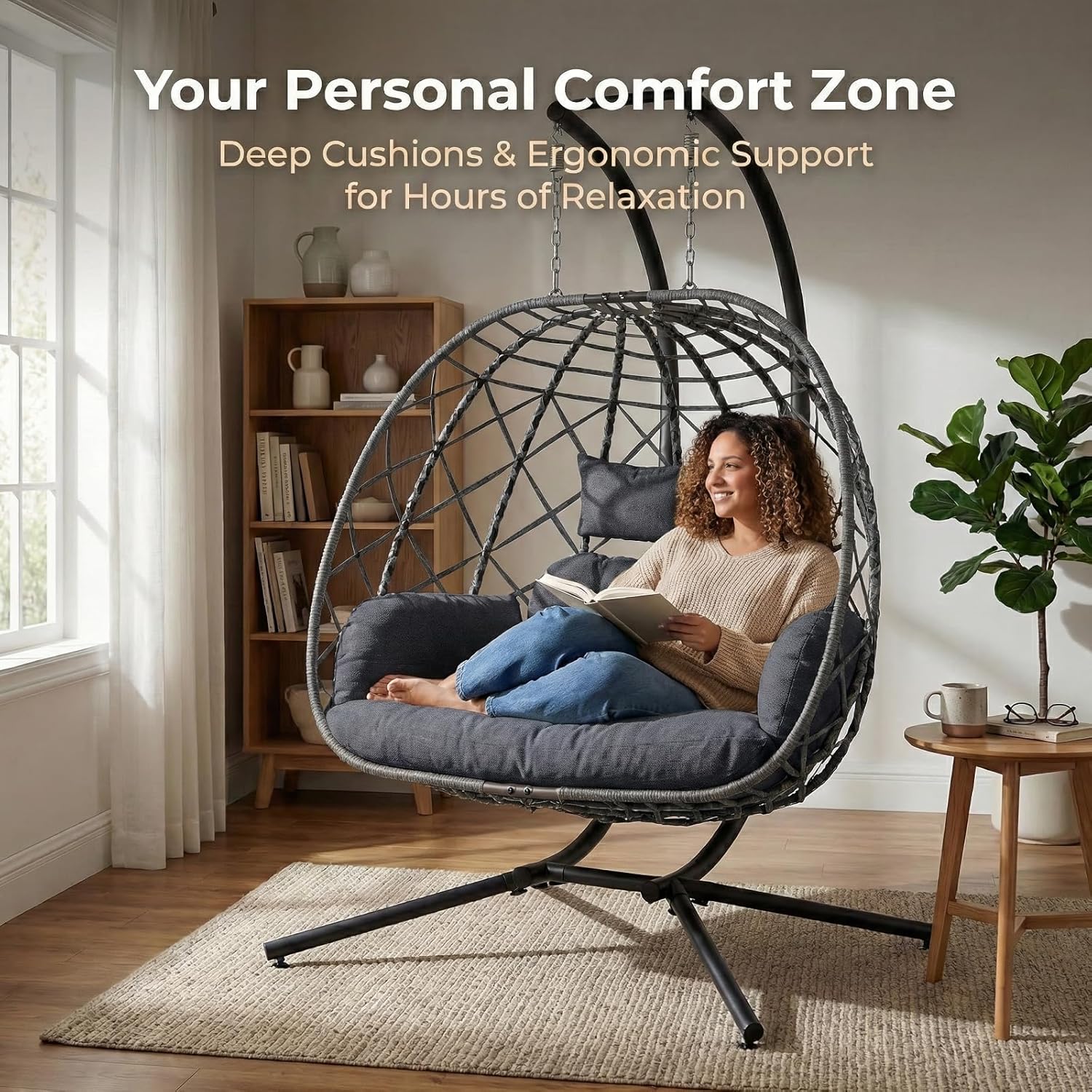 2 Person Egg Swing Chair with  - Hanging Egg Chair ulasan dan harga