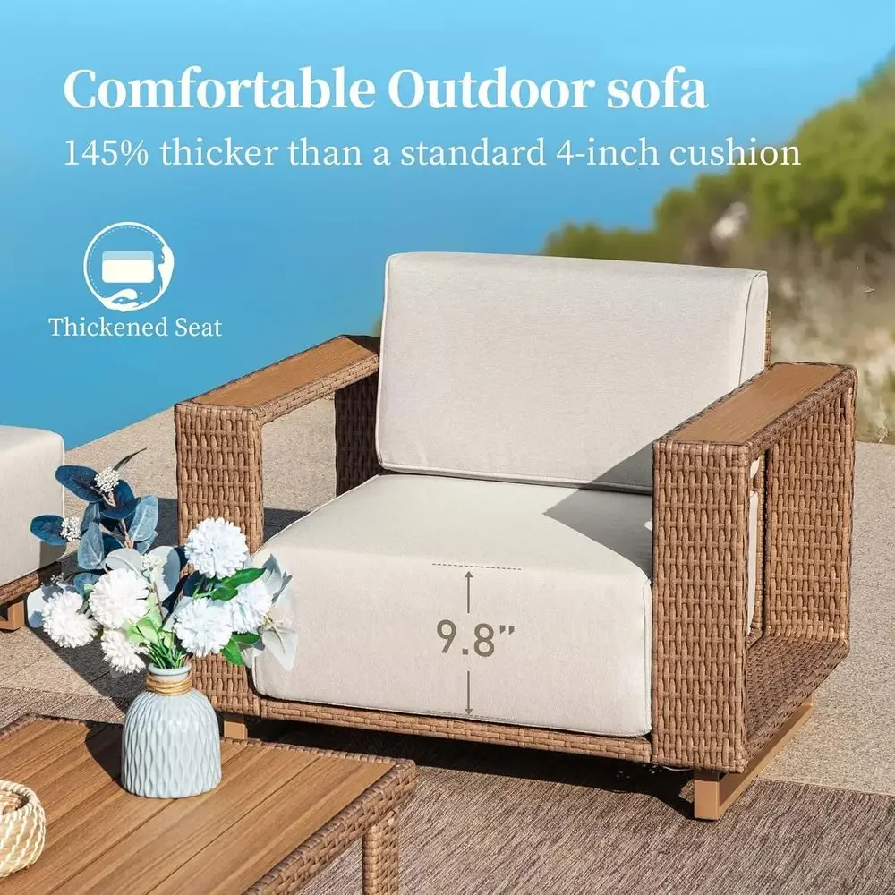 L-Shaped Outdoor Sectional Sof - Outdoor Furniture Yellow ulasan dan harga