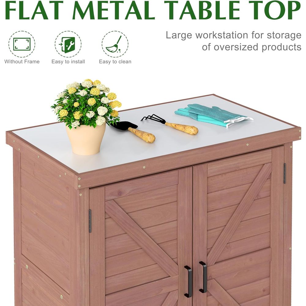 Outdoor Storage Cabinet & Pott - Garden Bench Metal ulasan dan harga