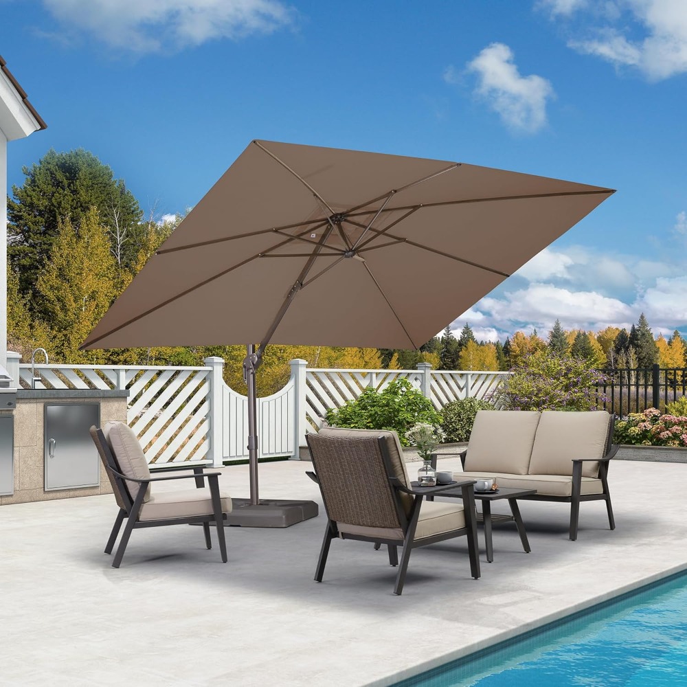 Rectangle Cantilever Patio Umb - Outdoor Furniture Umbrella ulasan dan harga